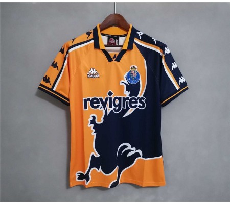 Porto 95/97 Away Black&Orange Soccer Jersey